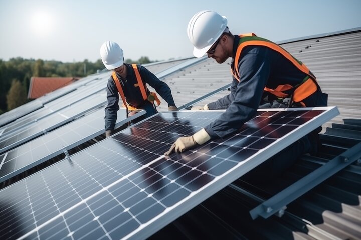 Sydney solar professional installers at work